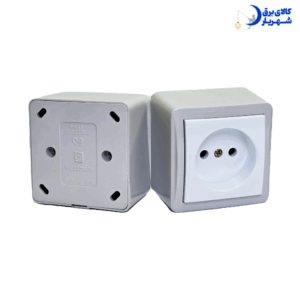 پریز روکار بدون ارت سرامیکی پارت مدل شهاب