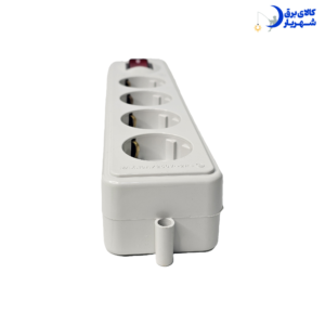 سیم سیار چهار خانه ارت دار سرامیکی ۵ متری پارت مدل نیک