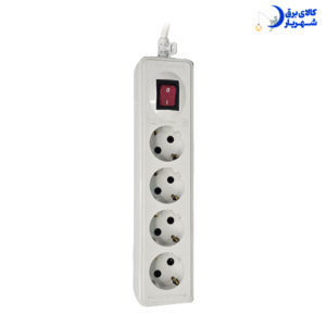 سیم سیار چهار خانه ارت دار سرامیکی ۵ متری پارت مدل نیک