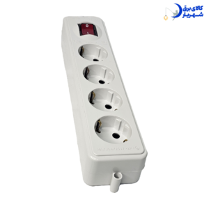 سیم سیار چهار خانه ارت دار سرامیکی ۵ متری پارت مدل نیک